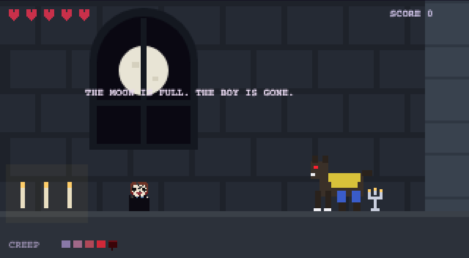 The werewolf boss fight in the chapel